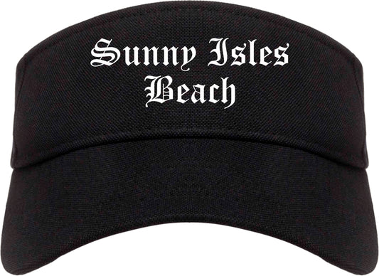Sunny Isles Beach Florida FL Old English Mens Visor Cap Hat Black