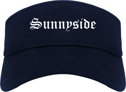 Sunnyside Washington WA Old English Mens Visor Cap Hat Navy Blue