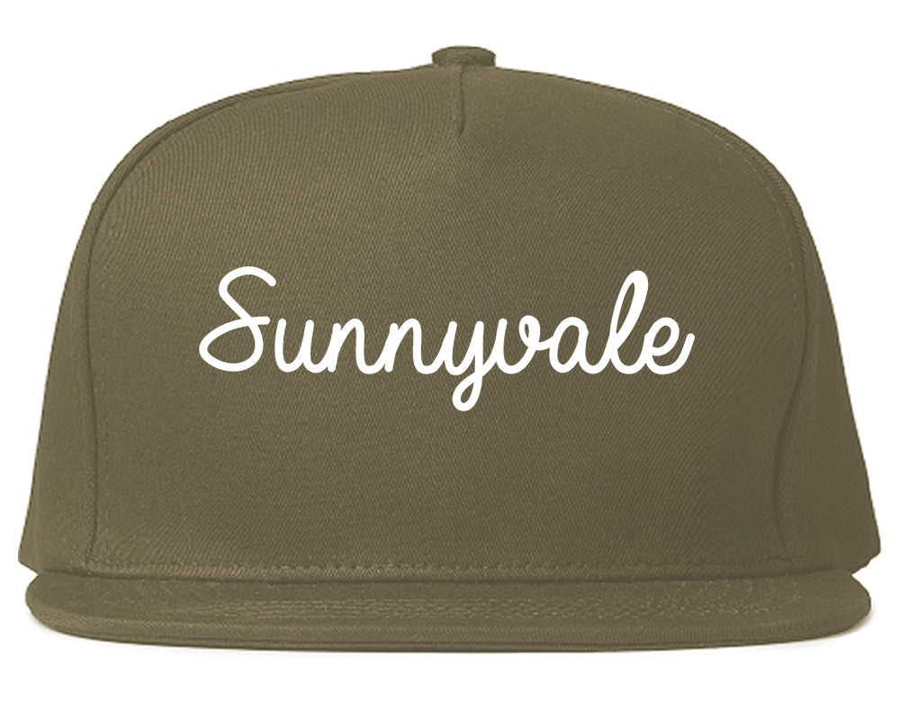 Sunnyvale California CA Script Mens Snapback Hat Grey