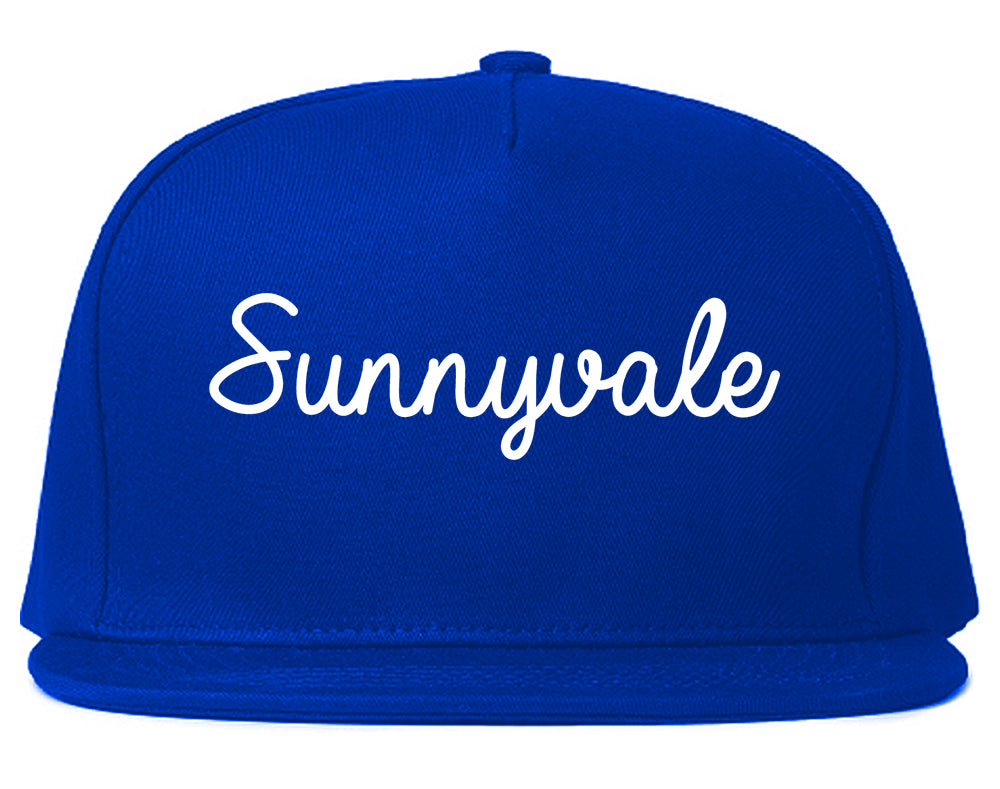 Sunnyvale California CA Script Mens Snapback Hat Royal Blue