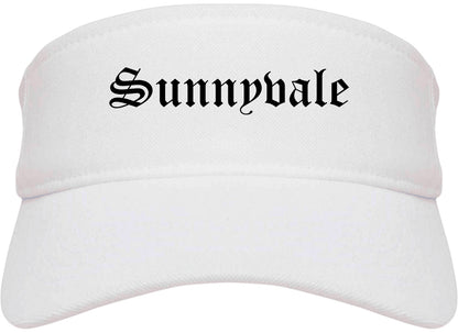 Sunnyvale California CA Old English Mens Visor Cap Hat White