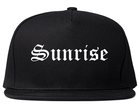 Sunrise Florida FL Old English Mens Snapback Hat Black