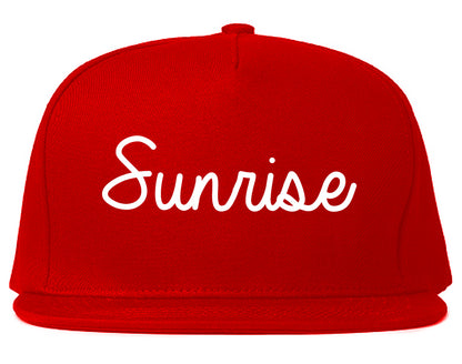 Sunrise Florida FL Script Mens Snapback Hat Red