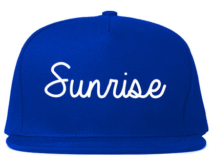 Sunrise Florida FL Script Mens Snapback Hat Royal Blue