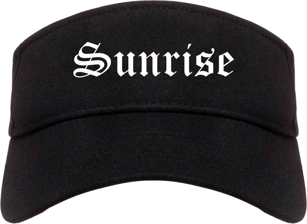 Sunrise Florida FL Old English Mens Visor Cap Hat Black