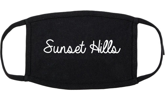 Sunset Hills Missouri MO Script Cotton Face Mask Black