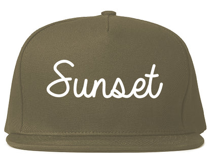 Sunset Utah UT Script Mens Snapback Hat Grey