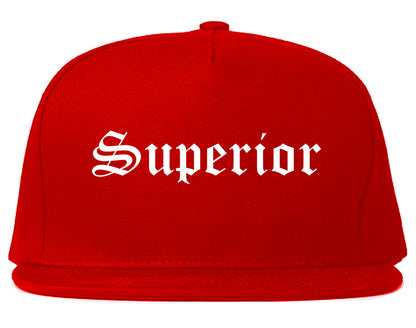 Superior Colorado CO Old English Mens Snapback Hat Red