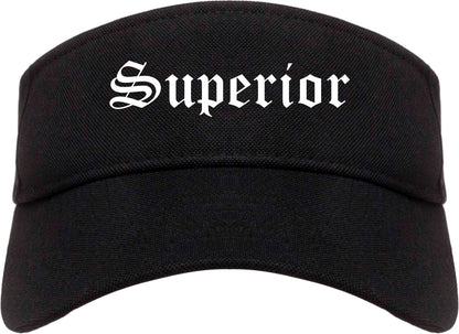 Superior Colorado CO Old English Mens Visor Cap Hat Black