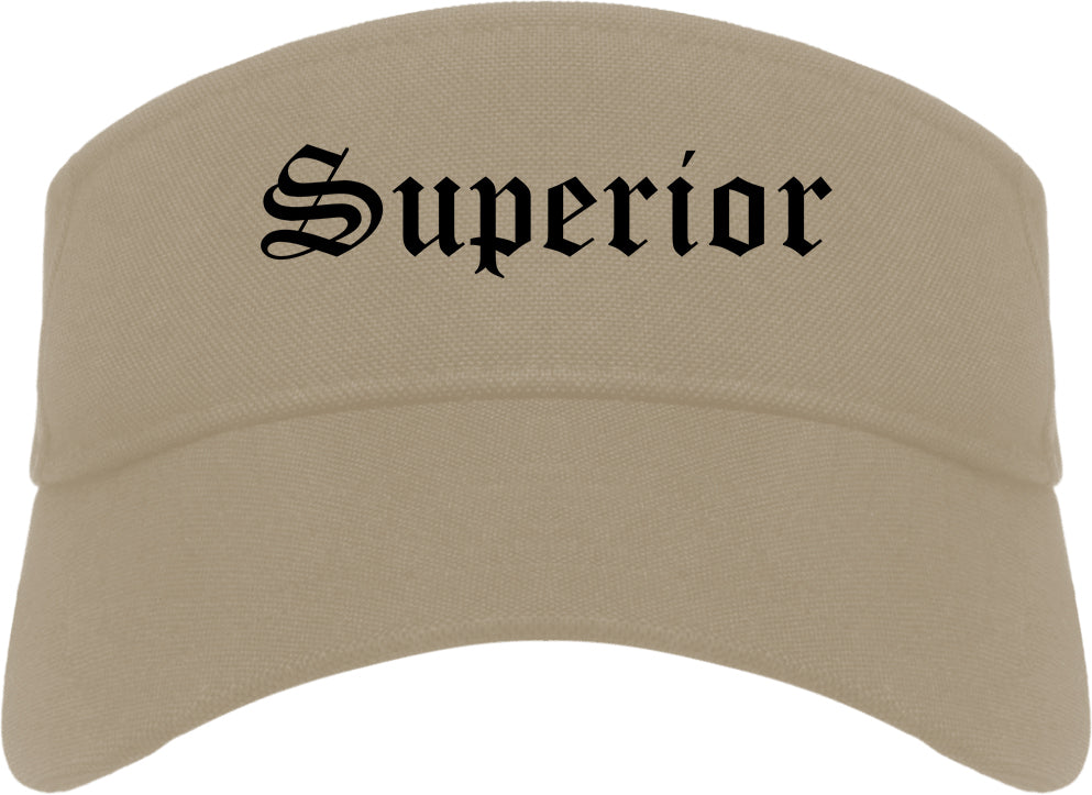 Superior Colorado CO Old English Mens Visor Cap Hat Khaki