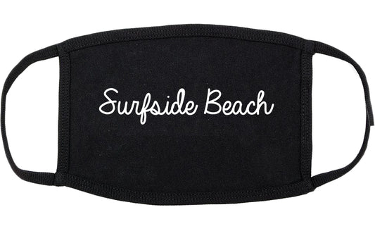 Surfside Beach South Carolina SC Script Cotton Face Mask Black