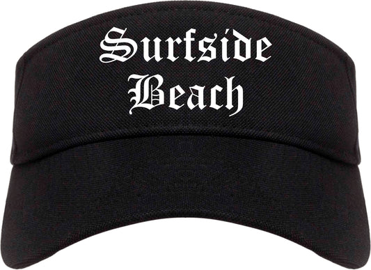 Surfside Beach South Carolina SC Old English Mens Visor Cap Hat Black