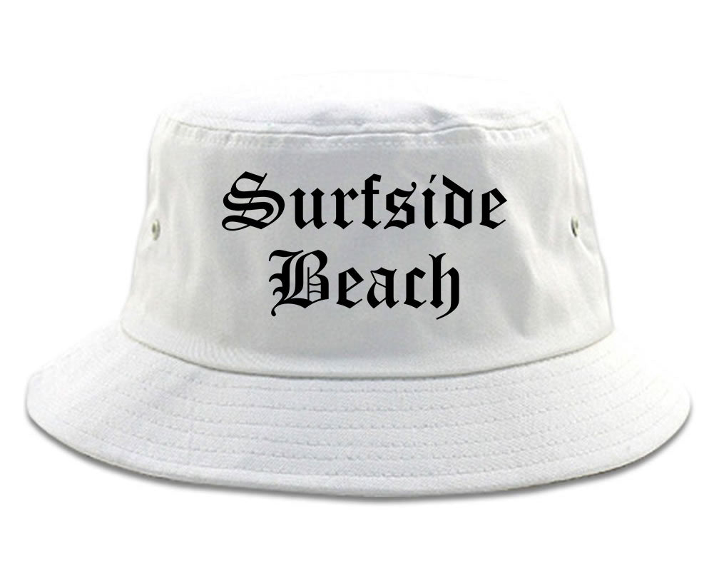 Surfside Beach South Carolina SC Old English Mens Bucket Hat White