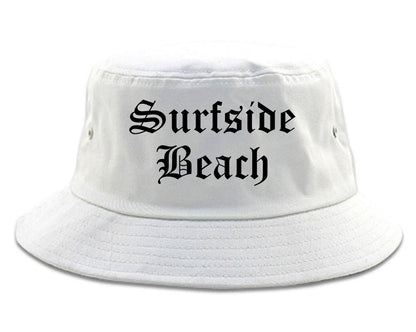 Surfside Beach South Carolina SC Old English Mens Bucket Hat White