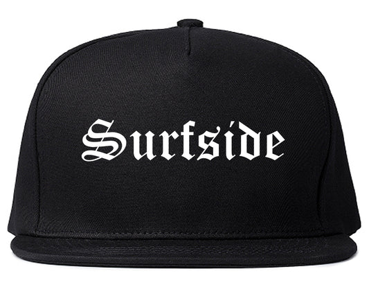 Surfside Florida FL Old English Mens Snapback Hat Black