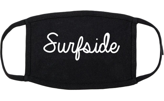 Surfside Florida FL Script Cotton Face Mask Black