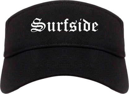 Surfside Florida FL Old English Mens Visor Cap Hat Black