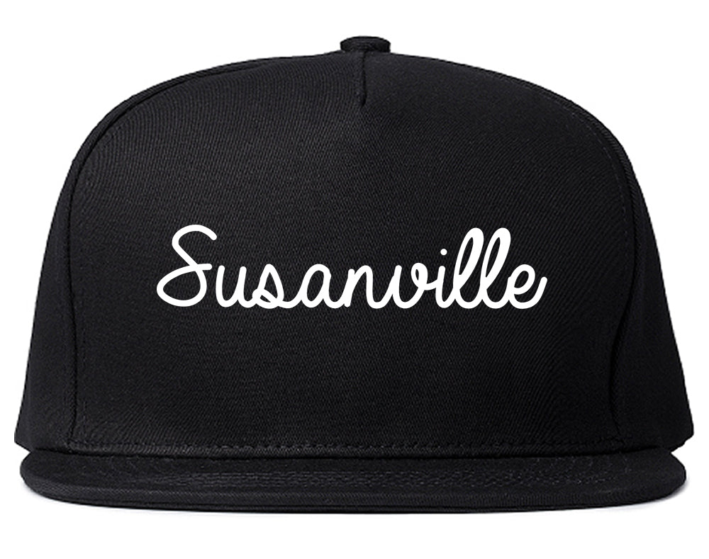 Susanville California CA Script Mens Snapback Hat Black