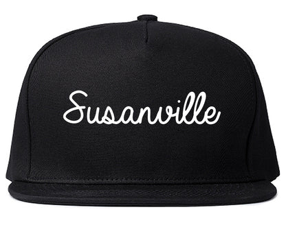 Susanville California CA Script Mens Snapback Hat Black