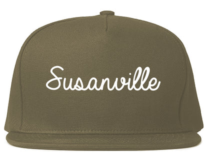 Susanville California CA Script Mens Snapback Hat Grey