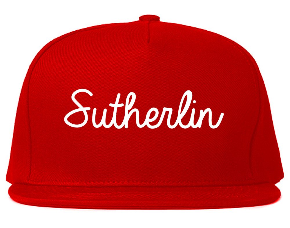 Sutherlin Oregon OR Script Mens Snapback Hat Red