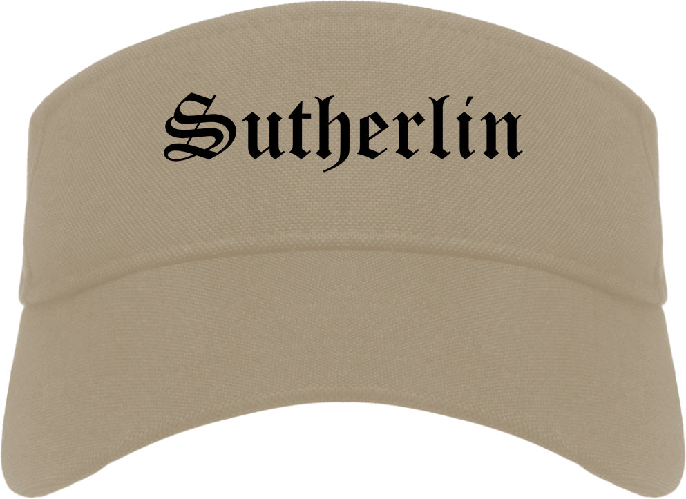 Sutherlin Oregon OR Old English Mens Visor Cap Hat Khaki