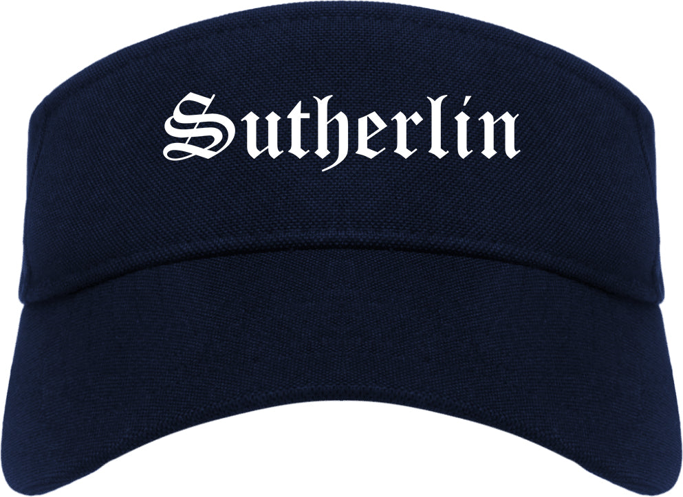 Sutherlin Oregon OR Old English Mens Visor Cap Hat Navy Blue