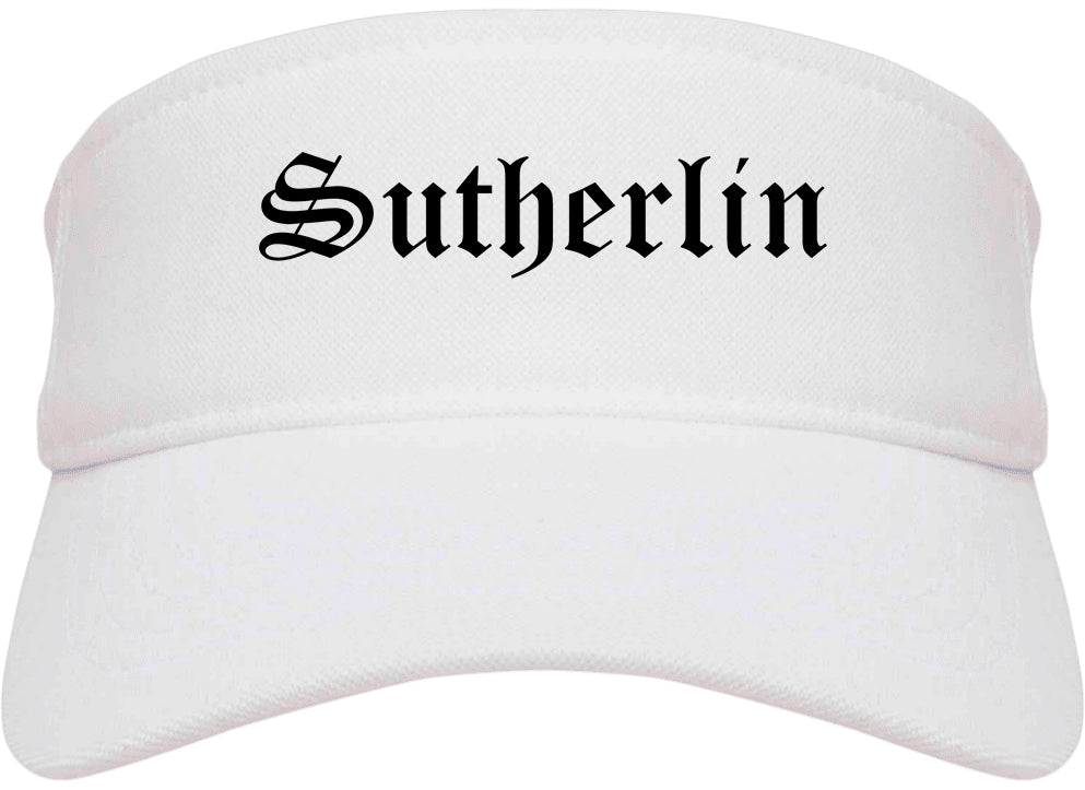 Sutherlin Oregon OR Old English Mens Visor Cap Hat White