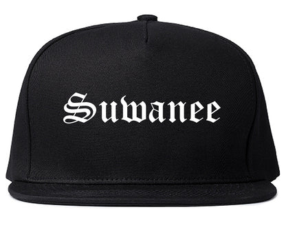 Suwanee Georgia GA Old English Mens Snapback Hat Black