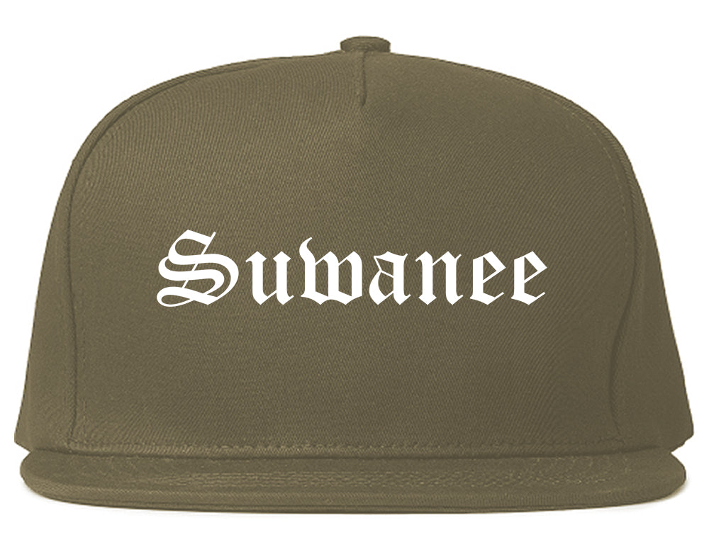 Suwanee Georgia GA Old English Mens Snapback Hat Grey