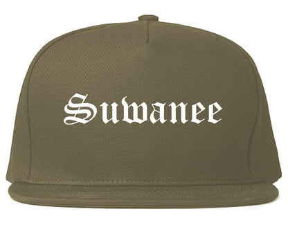 Suwanee Georgia GA Old English Mens Snapback Hat Grey