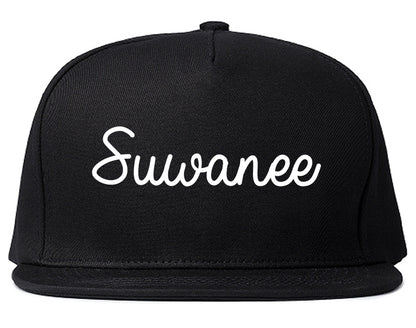 Suwanee Georgia GA Script Mens Snapback Hat Black