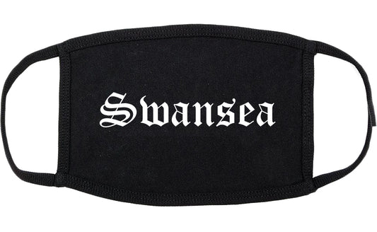 Swansea Illinois IL Old English Cotton Face Mask Black