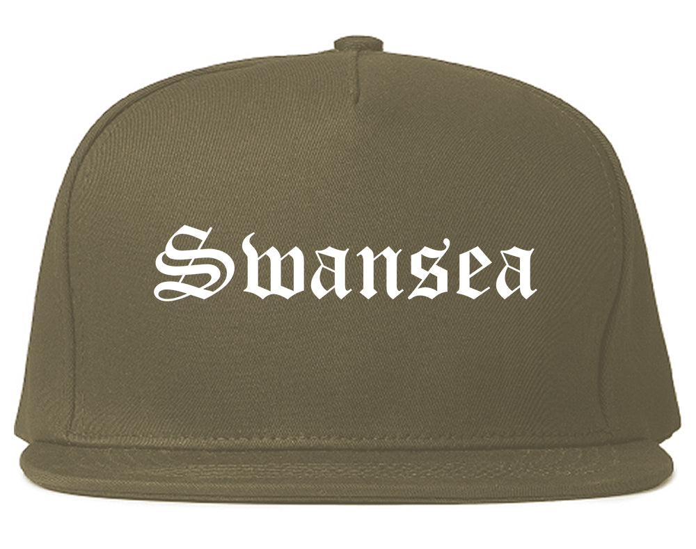 Swansea Illinois IL Old English Mens Snapback Hat Grey