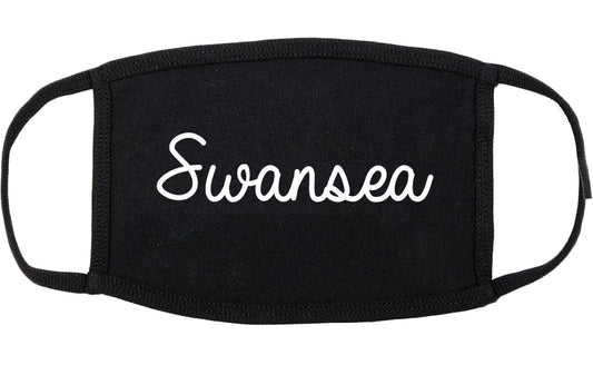 Swansea Illinois IL Script Cotton Face Mask Black