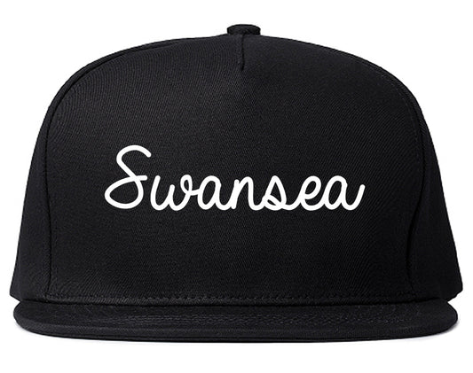 Swansea Illinois IL Script Mens Snapback Hat Black