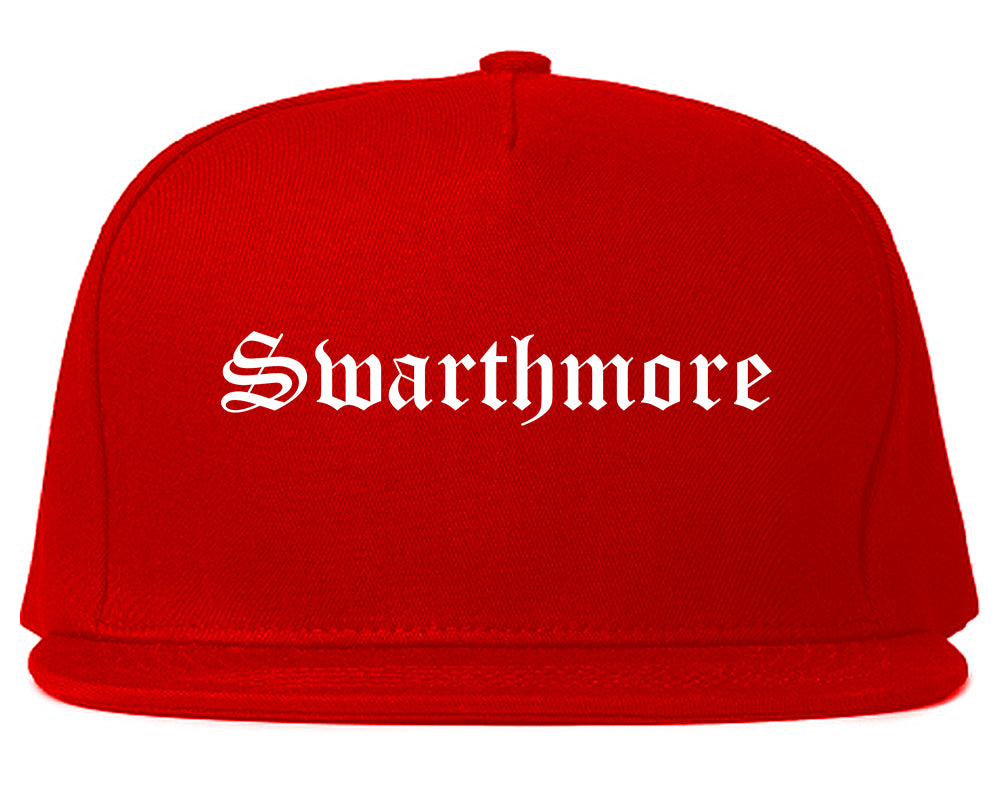 Swarthmore Pennsylvania PA Old English Mens Snapback Hat Red