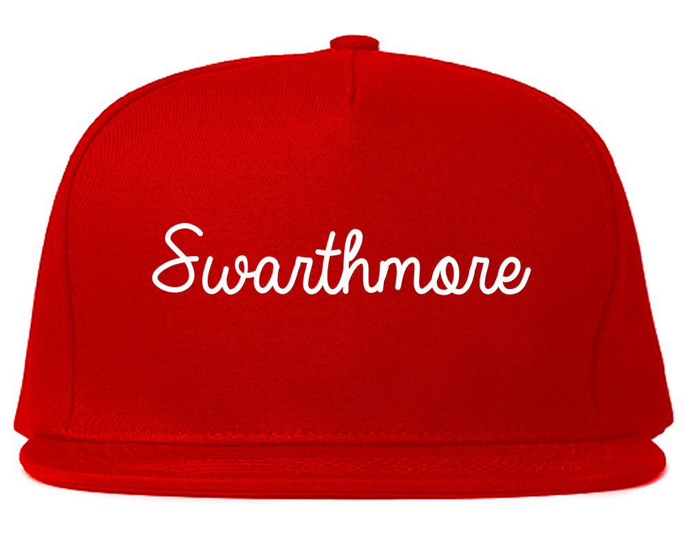 Swarthmore Pennsylvania PA Script Mens Snapback Hat Red