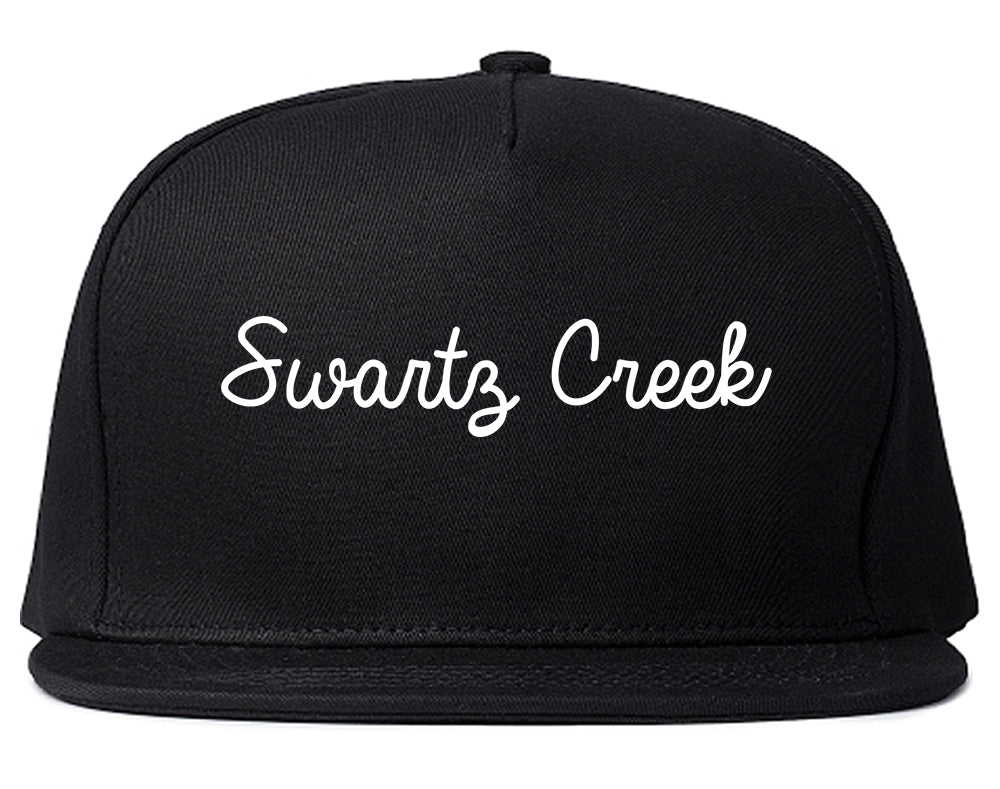 Swartz Creek Michigan MI Script Mens Snapback Hat Black