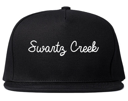 Swartz Creek Michigan MI Script Mens Snapback Hat Black