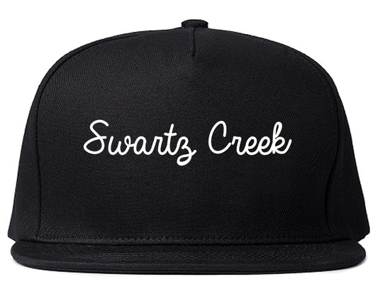 Swartz Creek Michigan MI Script Mens Snapback Hat Black