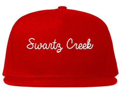 Swartz Creek Michigan MI Script Mens Snapback Hat Red