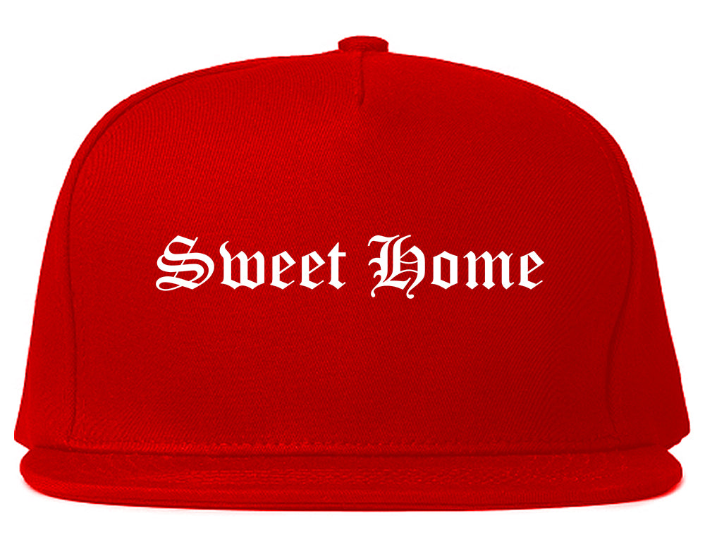 Sweet Home Oregon OR Old English Mens Snapback Hat Red