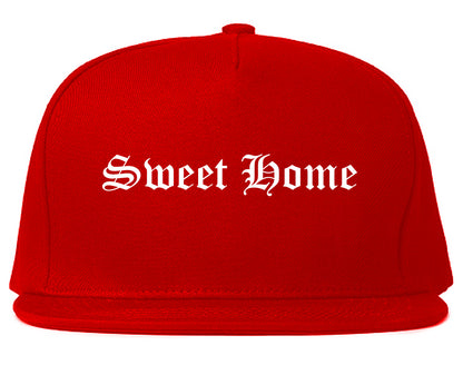 Sweet Home Oregon OR Old English Mens Snapback Hat Red
