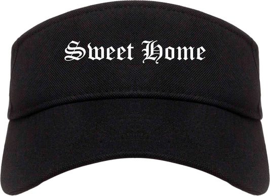 Sweet Home Oregon OR Old English Mens Visor Cap Hat Black