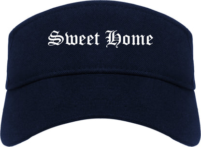 Sweet Home Oregon OR Old English Mens Visor Cap Hat Navy Blue