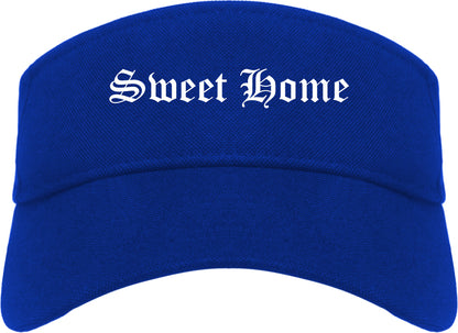 Sweet Home Oregon OR Old English Mens Visor Cap Hat Royal Blue