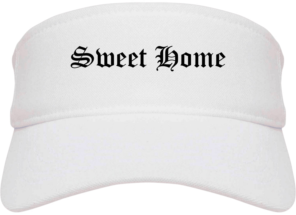 Sweet Home Oregon OR Old English Mens Visor Cap Hat White