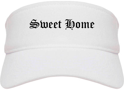 Sweet Home Oregon OR Old English Mens Visor Cap Hat White