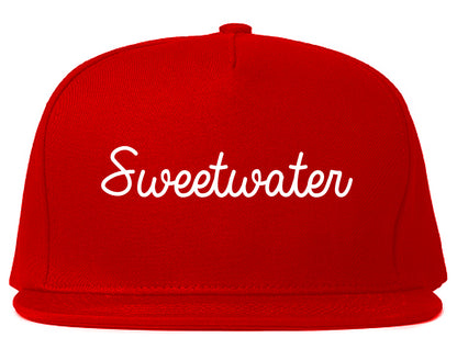 Sweetwater Florida FL Script Mens Snapback Hat Red